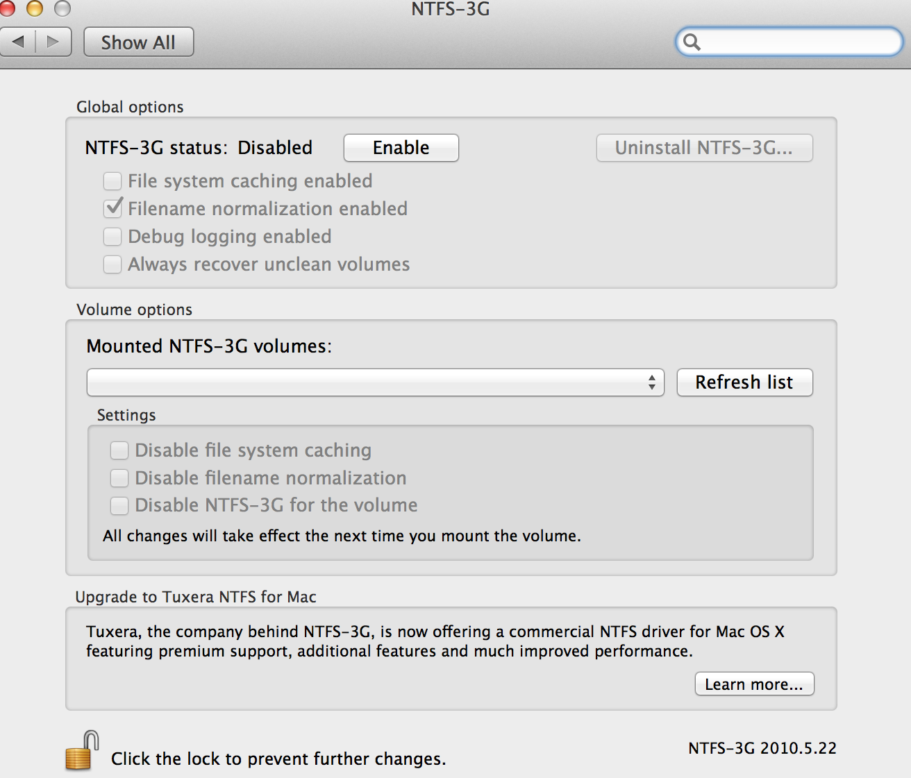 prevent password on ntfs drives for mac